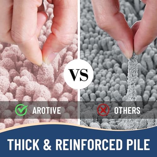 Arotive Bathroom Rugs Mat 30x20, Soft Absorbent Chenille Shaggy Bath Mat