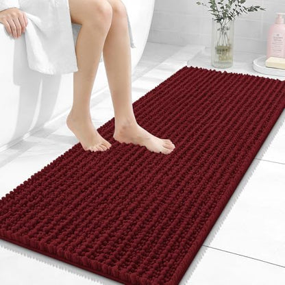OLANLY Bathroom Runner Rugs 47x20, Thick Soft Absorbent Chenille Bath Rugs