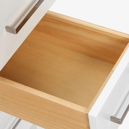 ARIEL Cambridge 36-inch Bathroom Vanity Base Cabinet,Solid Wood, 2 Soft Closing Doors, 5 Dovetail Drawers, White
