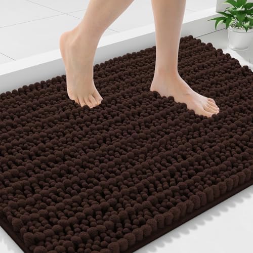 Smiry Bathroom Rugs 36X24, Extra Soft Rubber Backing Chenille Bath Mats