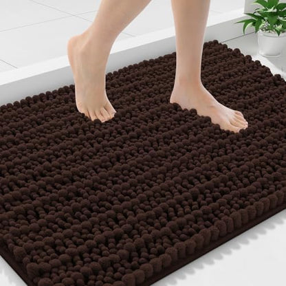 Smiry Bathroom Rugs 36X24, Extra Soft Rubber Backing Chenille Bath Mats