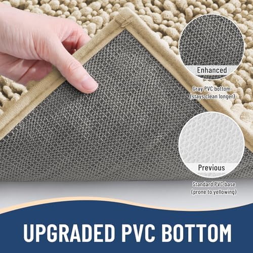 Arotive Toilet Rugs U-Shaped 20x20, Soft Absorbent Chenille Shaggy Bath Mat