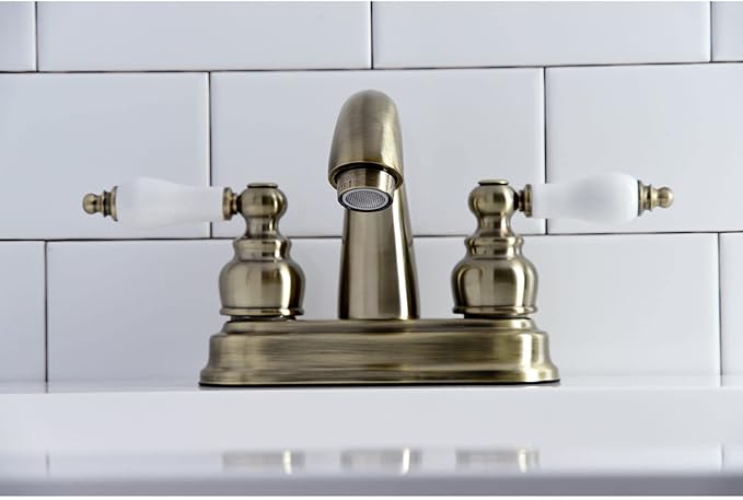 Kingston Brass KB5612PL Restoration 4-Inch Centerset Lavatory Faucet, Polished Brass