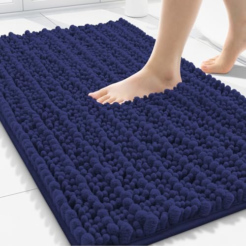 Smiry Bathroom Rugs 30X20, Extra Soft Rubber Backing Chenille Bath Mats