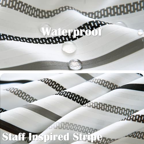 jinchan Multi Grey and White Shower Curtain for Bathroom Modern Farmhouse Striped Waterproof Fabric Shower Curtain Set with 12 Hooks Machine Washable 70x72 Inches