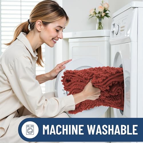 Smiry Bathroom Rugs 36X24, Extra Soft Rubber Backing Chenille Bath Mats
