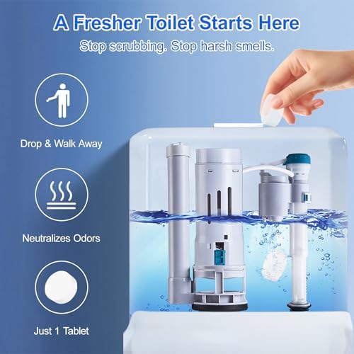 Automatic Toilet Bowl Cleaner Tablets - Fresh Scent, CleaningEffectively removes stains and limescale; Releases fresh fragrance for a pleasant bathroom experience;50PACK cleaning with facility, -NN