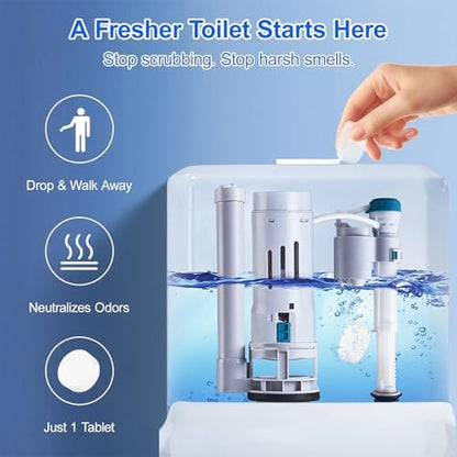 Automatic Toilet Bowl Cleaner Tablets - Fresh Scent, CleaningEffectively removes stains and limescale; Releases fresh fragrance for a pleasant bathroom experience;50PACK cleaning with facility, -NN