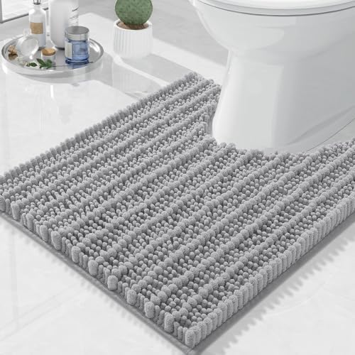 Arotive Toilet Rugs U-Shaped 20x20, Soft Absorbent Chenille Shaggy Bath Mat