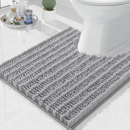 Arotive Toilet Rugs U-Shaped 20x20, Soft Absorbent Chenille Shaggy Bath Mat