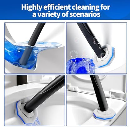 Disposable Toilet Brush - Toilet Bowl Cleaner, Toilet Cleaning Supplies, Toilet Brush with Holder, Toilet Bowl Cleaner Wands，40 Refills for Toilet Cleaning and Hygienic Bathroom Maintenance