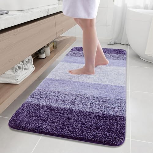 Arotive Microfiber Bathroom Rugs, Shaggy Soft Absorbent Bath Rug, 59x24