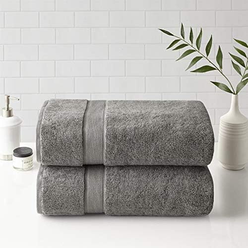 Madison Park Cotton Bath Sheet 2 Piece Oversized, 800GSM, 34" x 68" Grey