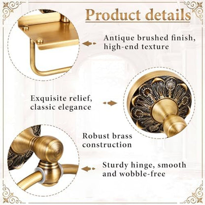 2 Pcs Antique Toilet Paper Holder Hand Towel Ring, Style 2