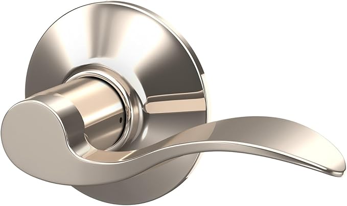 SCHLAGE Accent Lever Hall and Closet Lock in Polished Nickel - F10 ACC 618