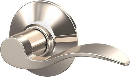 SCHLAGE Accent Lever Hall and Closet Lock in Polished Nickel - F10 ACC 618