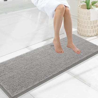 Smiry Bathroom Rugs 47X17, Luxury Chenille Extra Soft Absorbent Bath Mat