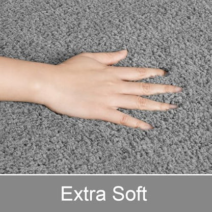 LOCHAS Bathroom Rug Runner 24x84 Inch, Bath Rugs Non Slip, Grey