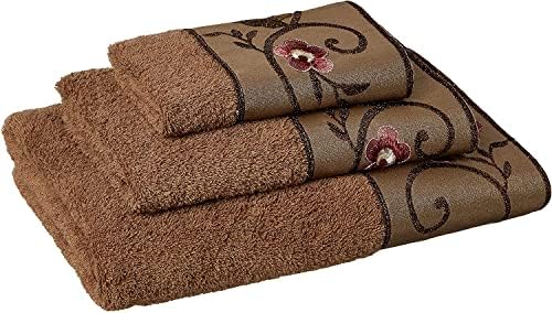 Zahari Home Larrisa Floral Bathroom Towel Set - 3 Piece Bath, Hand, and Wash Towels - Modern Classic Contemporary Decor With Beautiful Unique Design - Stylish Flower Set