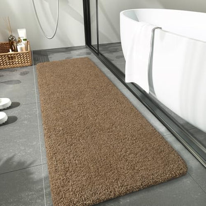LOCHAS Bathroom Rug Runner 24x70 Inch, Bath Rugs Non Slip, Light Brown