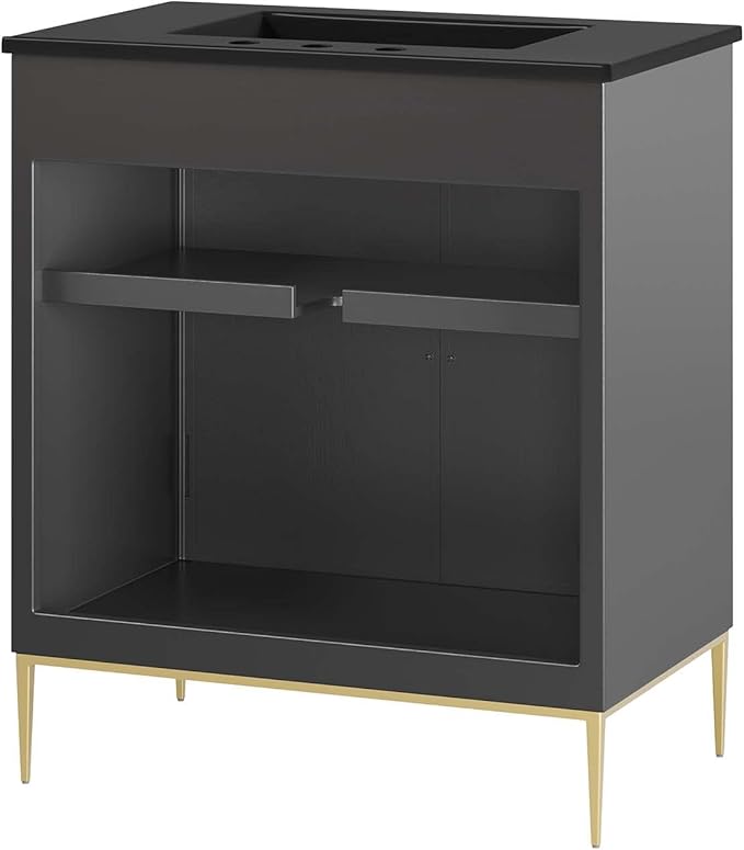 Modway Awaken Bathroom Vanity Cabinet, 30", Black Black