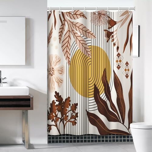 Boho Brown Shower Curtain for Bathroom 60x72 Inch