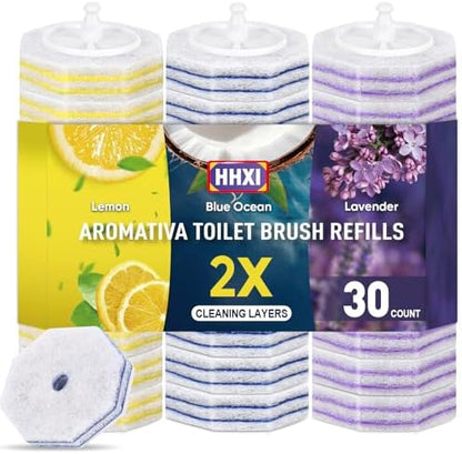 30Ct Aromative Toilet Brush Refills, Toilet Bowl Cleaner Refills, 3 Scents
