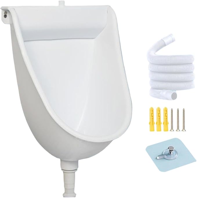 Wall Mount Toilet Wall Mounted Male Toilet with Flush | Male Urinals for Home Dorm Garden RV Apartment Dad Boyfriend Grandpa