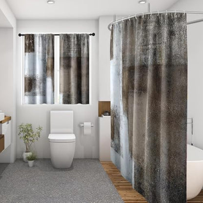 Shower Curtain Set, for Bathroom Decor 72" x 72", Abstract Brown