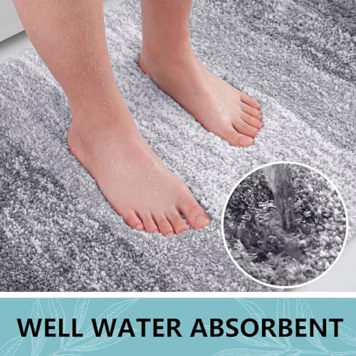 Arotive Microfiber Bathroom Rugs, Shaggy Soft Absorbent Bath Rug, 47x20