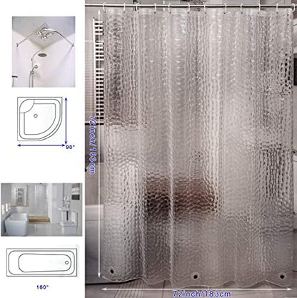 Shower Curtain Liner 8G EVA Thick Shower Curtain with Heavy Duty 3 Bottom Magnets, Shower Liner for Shower Stall, Bathtubs, 3D Pebble Pattern