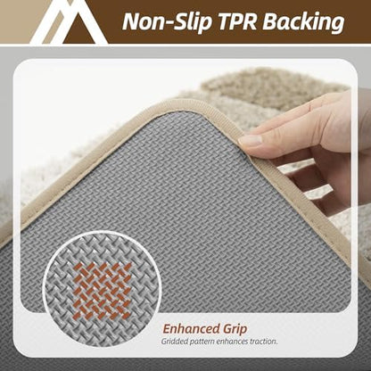 COSY HOMEER Toilet Rugs U-Shaped 24"x20", Ultra Soft Absorbent Bath Mat