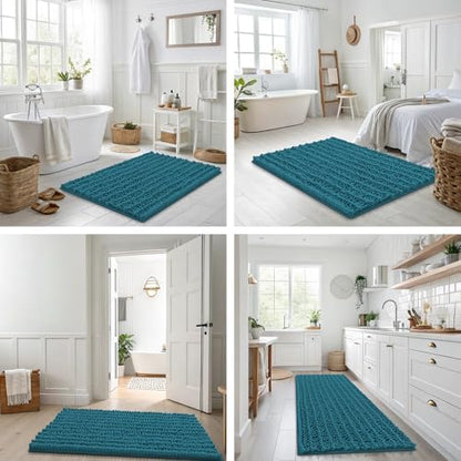 Smiry Bathroom Rugs 59X24, Extra Soft Rubber Backing Chenille Bath Mats