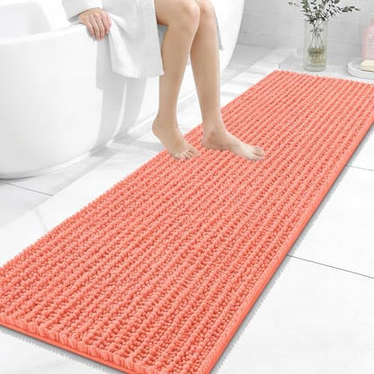 OLANLY Bathroom Runner Rugs 59x20, Thick Soft Absorbent Chenille Bath Rugs