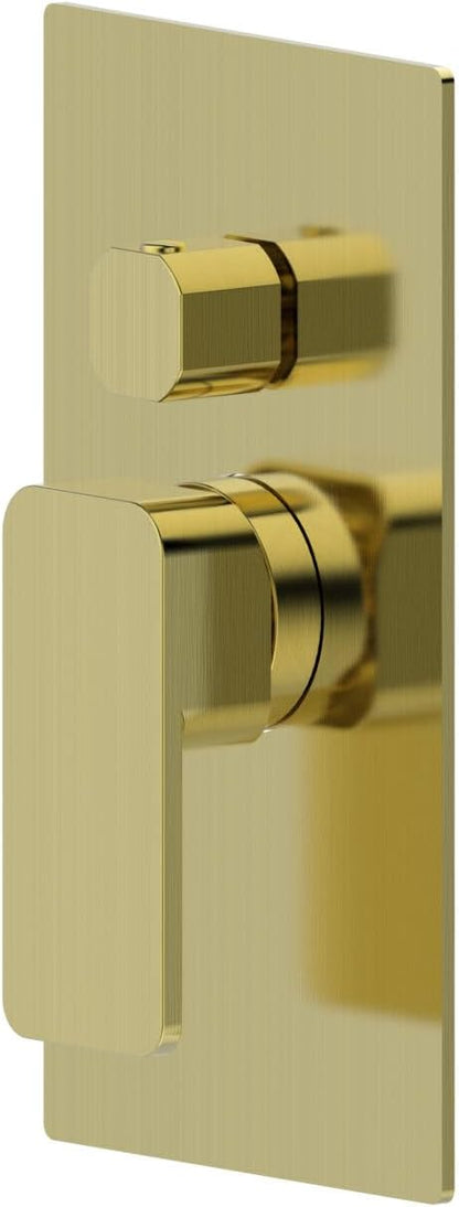 Bath Royale Pasha Pressure Balancing Shower Valve with Diverter - All Metal, Anti-Scald, Brushed Gold