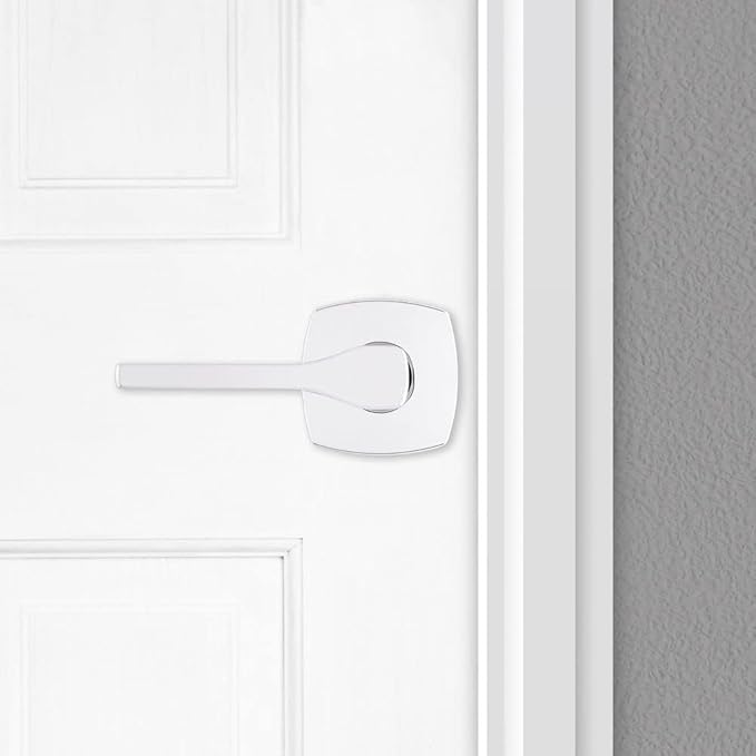 Kwikset Tripoli Lever Interior Passage Door Handle, Lever for Closet and Hallway Doors, Reversible Non-Locking Handle Lever, Polished Chrome (Pack of 6)