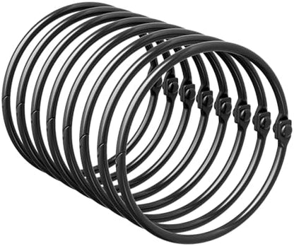 Bathway Shower Curtain Rings, Bathway Shower Curtain Hooks, Black Shower Curtain Rings Rust Proof, Anti-Drop Shower Rings for Curtain, Shower Hooks for Shower Curtain Rod Bathroom Curtain Rings