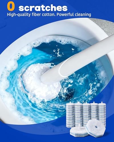 50 Pack Wand Refills Compatible with Clorox Toilet Brushes, Instant Foam Cleaning, Secure Lock No Slipping, Odor Neutralizing, Easy Snap-On Design