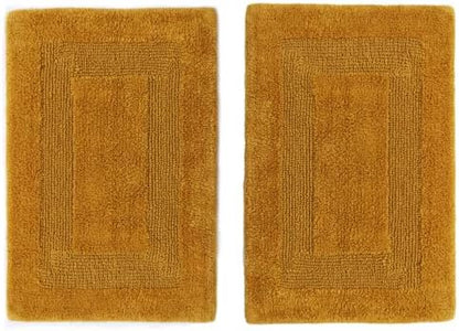 COTTON CRAFT Bath Rugs - 2 Pack Large 20x30 Plush Bath Mats - Golden Rod