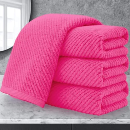 VOOVA & MOVAS Hot PinkHand Towels 4PC, 100% Cotton, 18x28 in