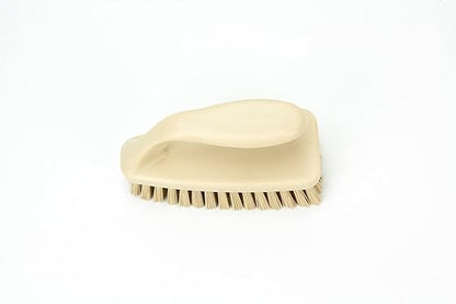 SPARTA Scrub Brush with Iron Shaped Handle and Stiff Bristles, Heavy Duty Scrubber Brush for Kitchen, Bathroom, Shower, Tile, Sink, Carpet and Bakepans, Polypropylene, 6 Inches, Tan