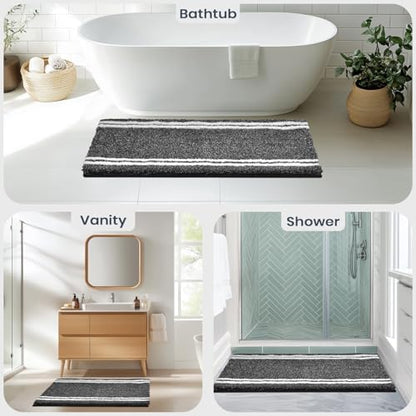 PURRUGS Bathroom Rug, Bath Mat, 30" x 46", Charcoal