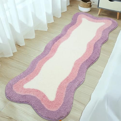 HAOCOO Bathroom Runner Rug, 18x47 inch, Microfiber Luxury Soft Non Slip Washable, Room Decor Aesthetic Long Rug for Indoor Doormat Tub Bedside Decor