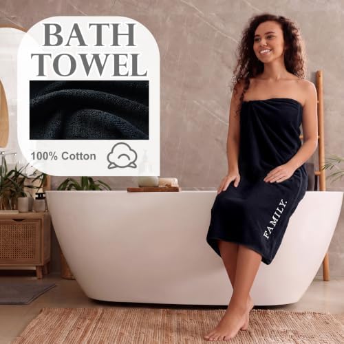 Hahafelt Decorative Bathroom Towel Set, Black