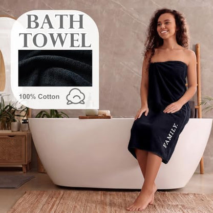 Hahafelt Decorative Bathroom Towel Set, Black