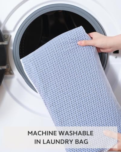 tchdio Waffle Bath Mat-Runner Rug, Super Absorbent Non Slip Bath Mats for Bathroom Machine Washable Long Rugs with Tassels, Bath Rugs for Bathroom Floor Beside Tub, 2' x 6'(24" x 72"), Blue