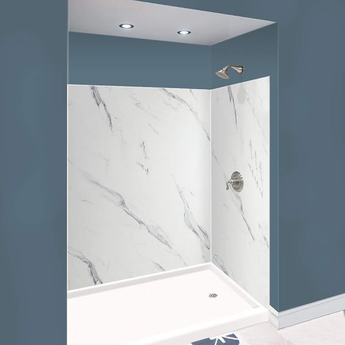 Transolid EWK604872-41 Expressions 3-Panel Shower Wall Kit, 48-in L x 60-in W x 72-in H, Bianca