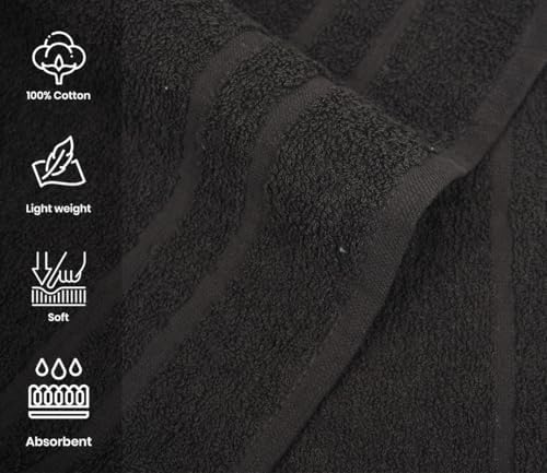 Cinara Bed & Bath Premium 100% Cotton Hand Towels – Soft, Quick Dry & Highly Absorbent – 16x27 Inches, Pack of 24 – Ideal for Bathroom, Salon, Gym, Spa & Everyday Use – Charcoal Grey