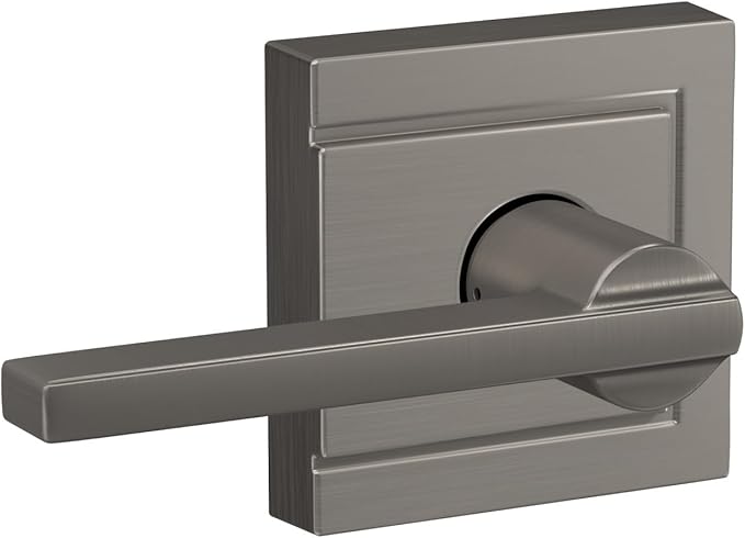 SCHLAGE F10 LAT 619 ULD Latitude Lever with Upland Trim Hall and Closet Lock, Satin Nickel