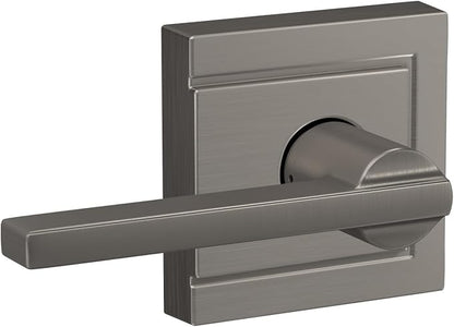 SCHLAGE F10 LAT 619 ULD Latitude Lever with Upland Trim Hall and Closet Lock, Satin Nickel